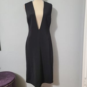 AQ/AQ Deep‎ Plunge Backless Black Dress NWT Size 12